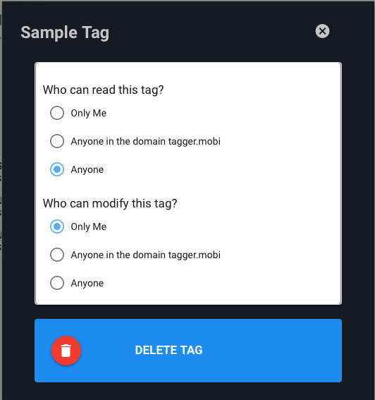 Tag Settings